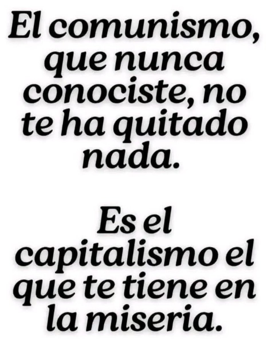 JASALAVA's tweet photo. #FelizViernes
#BuenosDías
Un mensaje para los pobres de derecha: es el capitalismo el que te tiene en la miseria. https://t.co/cp8qAZZWxL