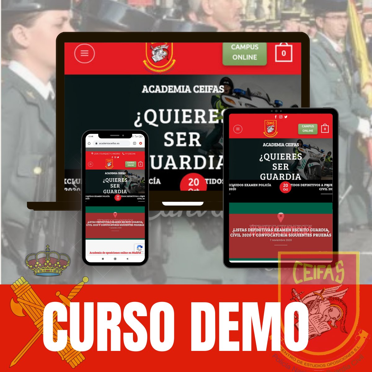 AcademiaCeifas's tweet photo. Queremos facilitarte tu elección, por eso contamos con el #cursodemo para que puedas experimentar desde el primer momento cómo sería preparar tu #oposición y tu futuro con Academia Ceifas.💚
Entra ya y escríbenos MD con tus dudas.
#opogc #guardiacivil https://t.co/32lpYpk4em