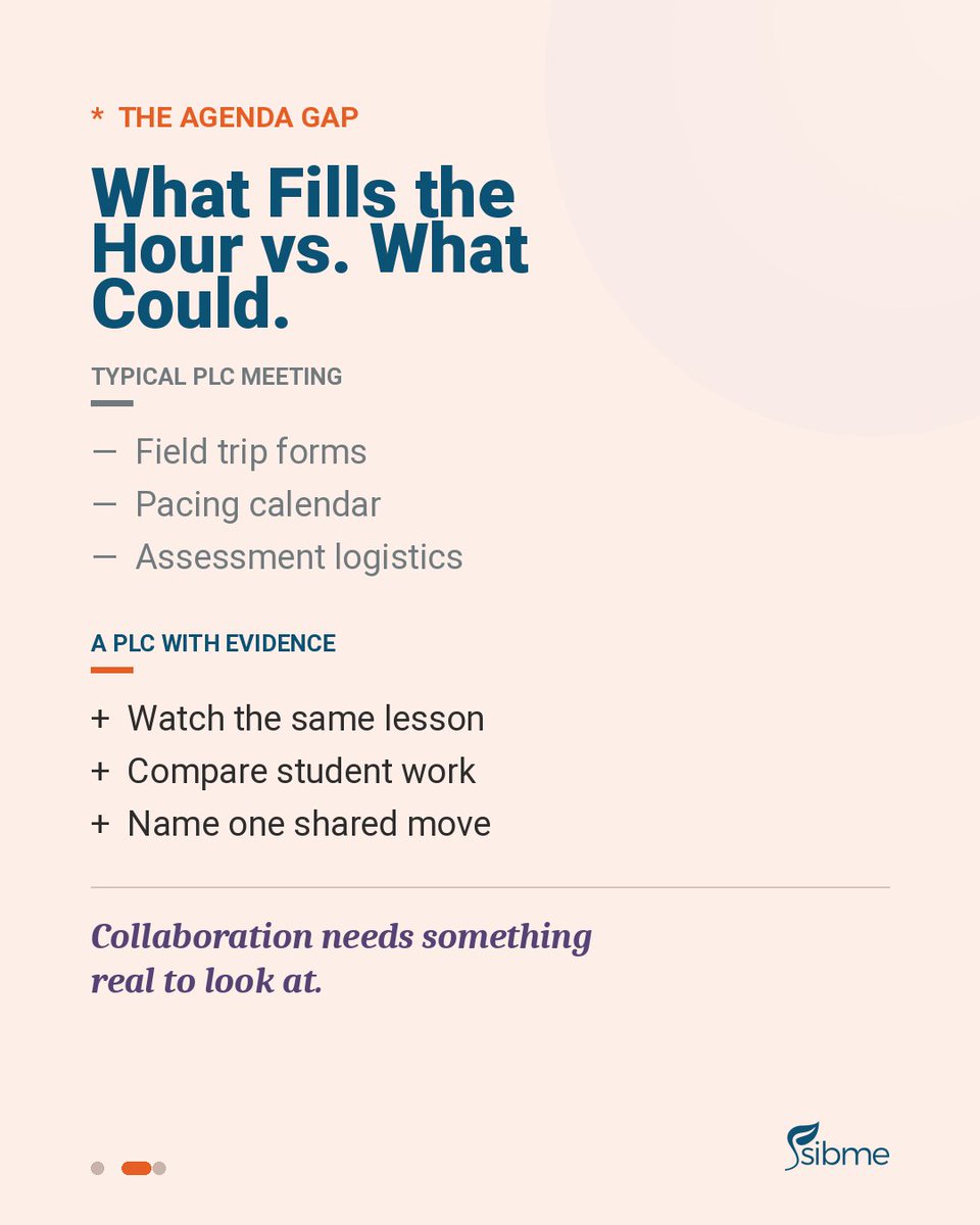 SibmeApp's tweet photo. Protected collaboration time is the rarest thing in a school schedule. Most of it goes to logistics.

https://t.co/25WuR2DTA9

#PLC #TeacherCollaboration #InstructionalCoaching #K12 https://t.co/IsG7bZ1jkO
