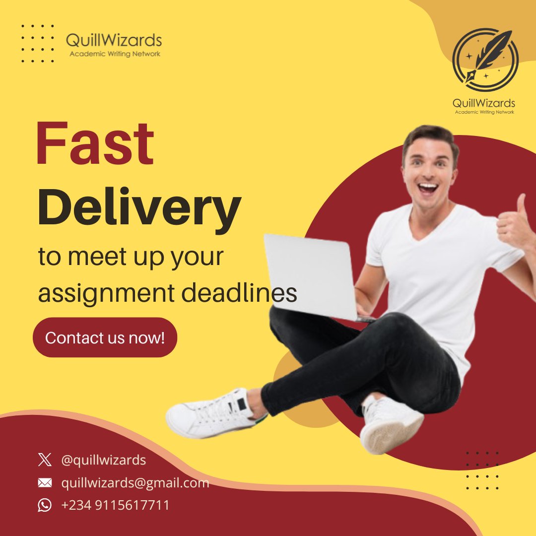 QuillWizards_'s tweet photo. At QuillWizards, our works are certified AI-free. QuillWizards writers apply themselves to come up with original research and ideas for your papers, and does so in record time.
DM us today! https://t.co/rFWgmZHmGO