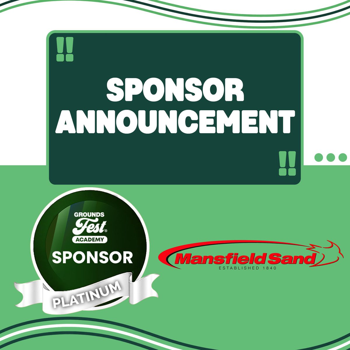 GroundsfestAcad's tweet photo. We’re delighted to welcome @MansfieldSand as a GroundsFest Academy sponsor! 🙌

With 180+ years of industry expertise, their support helps us deliver quality, hands-on training, empowering the next generation of groundscare &amp; landscaping professionals. https://t.co/YhLkICOoKq