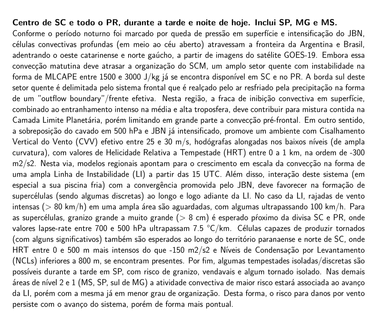 prevots_svr's tweet photo. Previsão convectiva de hoje (11/09/2026), válida até 12Z de amanhã. https://t.co/DNhJcGhlKc