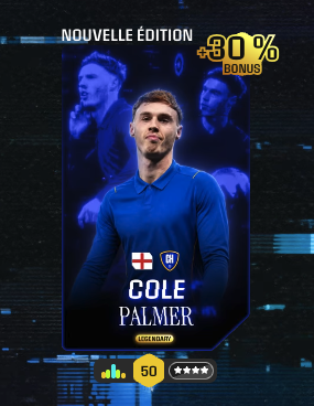 QTNSorare's tweet photo. Let's gooooooo ma 1ère légende sur le #hyperlgitch de @Sorare : COLE PALMER 🥶🔥 https://t.co/jY9AMAyBVE
