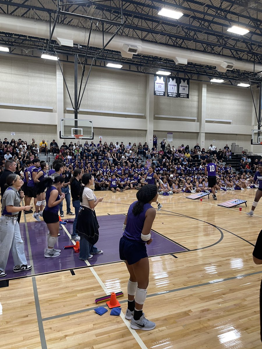 NISDWarren's tweet photo. Our pep rally this morning  was lit ! Let’s hunt the Rams &amp; come out to our varsity FB game versus Marshall! 7PM at Gus! @Ewathleticbc @WarrenNisd https://t.co/Jg6uwQ2Hzk