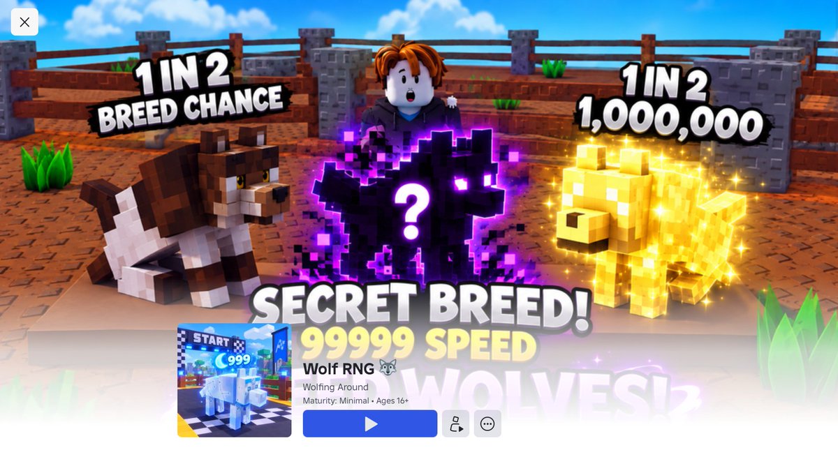 Veltrix_Dev's tweet photo. 🚀 [Wolf RNG] IS LIVE! 🐺

Had the opportunity to work on this game — go check it out! 👇

🎮 [https://t.co/3sJE7M0t1f]

#RobloxDev #Roblox https://t.co/sZXL0tE5iV