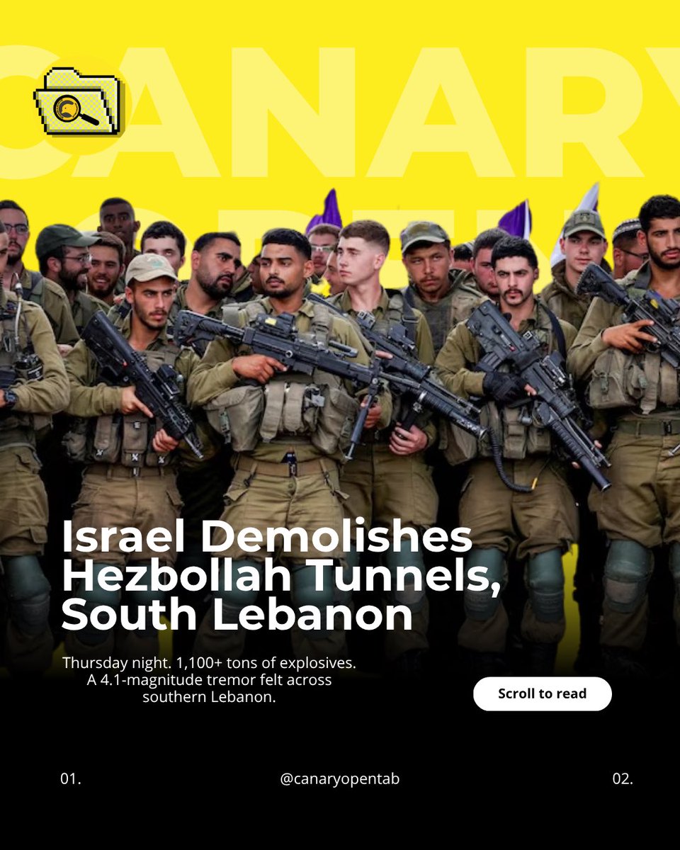 opentabuk's tweet photo. They just detonated a mountain in Lebanon.

On Thursday night, the IDF exploded over 1,100 tons of explosives beneath the Ali al-Taher ridge in southern Lebanon, destroying what they claim was a 2km Hezbollah tunnel network constructed over the past twenty years. https://t.co/gk5IPwJdJ0