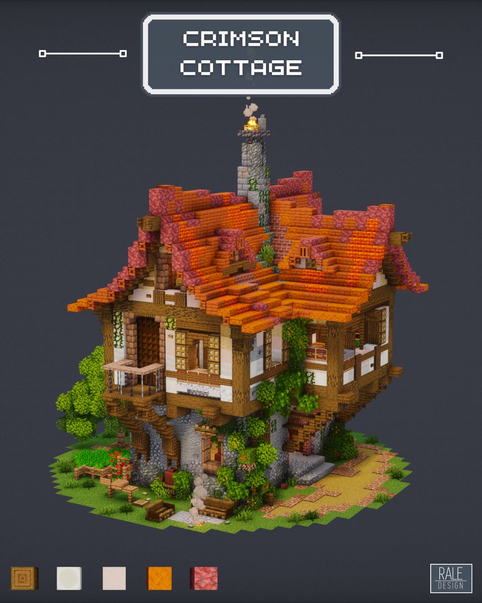 RaleDesign's tweet photo. Minecraft Medieval Crimson Cottage
 #minecraft #mc #minecraftbuilds #minecraftdesigns #minecraftinspiration #minecraftdecoration

⬇️ Download my Builds on Patreon (bio) https://t.co/T3CBrXdN6b