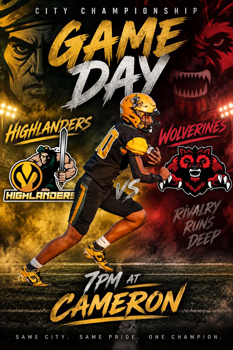 ZNM2030's tweet photo. Today 7pm, be there!! City Championship Rivalry Game!! Let’s take the City 4Peat!
#ProveThemWrong @BigMac_Football @MacHighlanders @MaxPreps @SidelinePreps @TDFridayNight https://t.co/modbisV5I7
