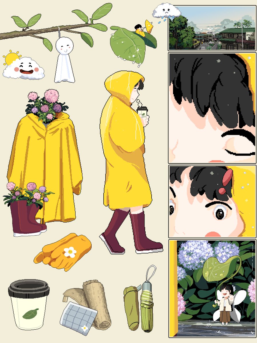 wynnpxl's tweet photo. “โมเม้นต์เล็กๆ ในฤดูฝน”

– the little moments on a cozy rainy day!

hashtags: #pixelart #digitalart #ドット絵 https://t.co/mhFqzSbuMV