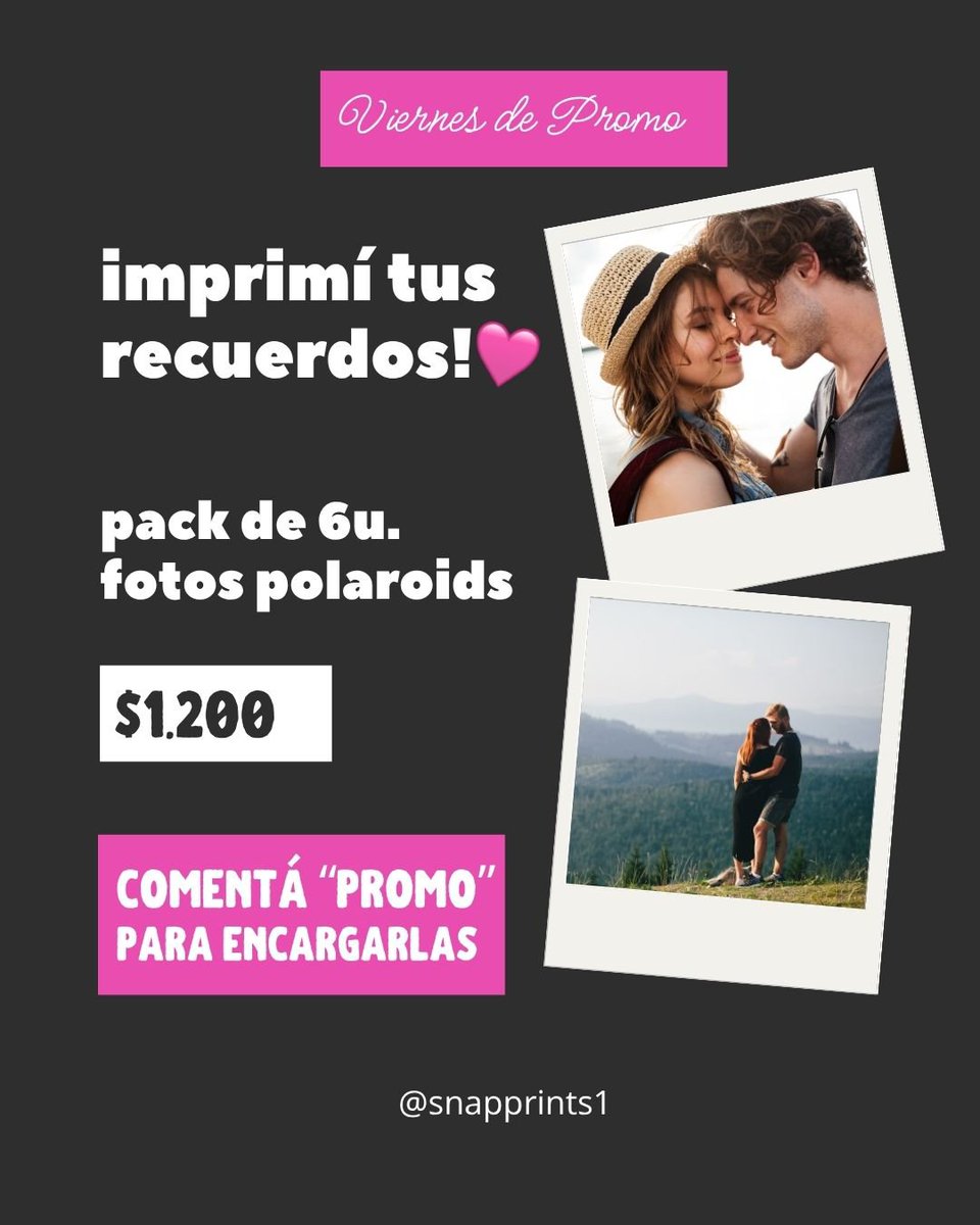 snapprints1's tweet photo. Viernes de pomo!!! Pack de 6 fotos polaroids x $1200!! https://t.co/4IDzZgbKlW