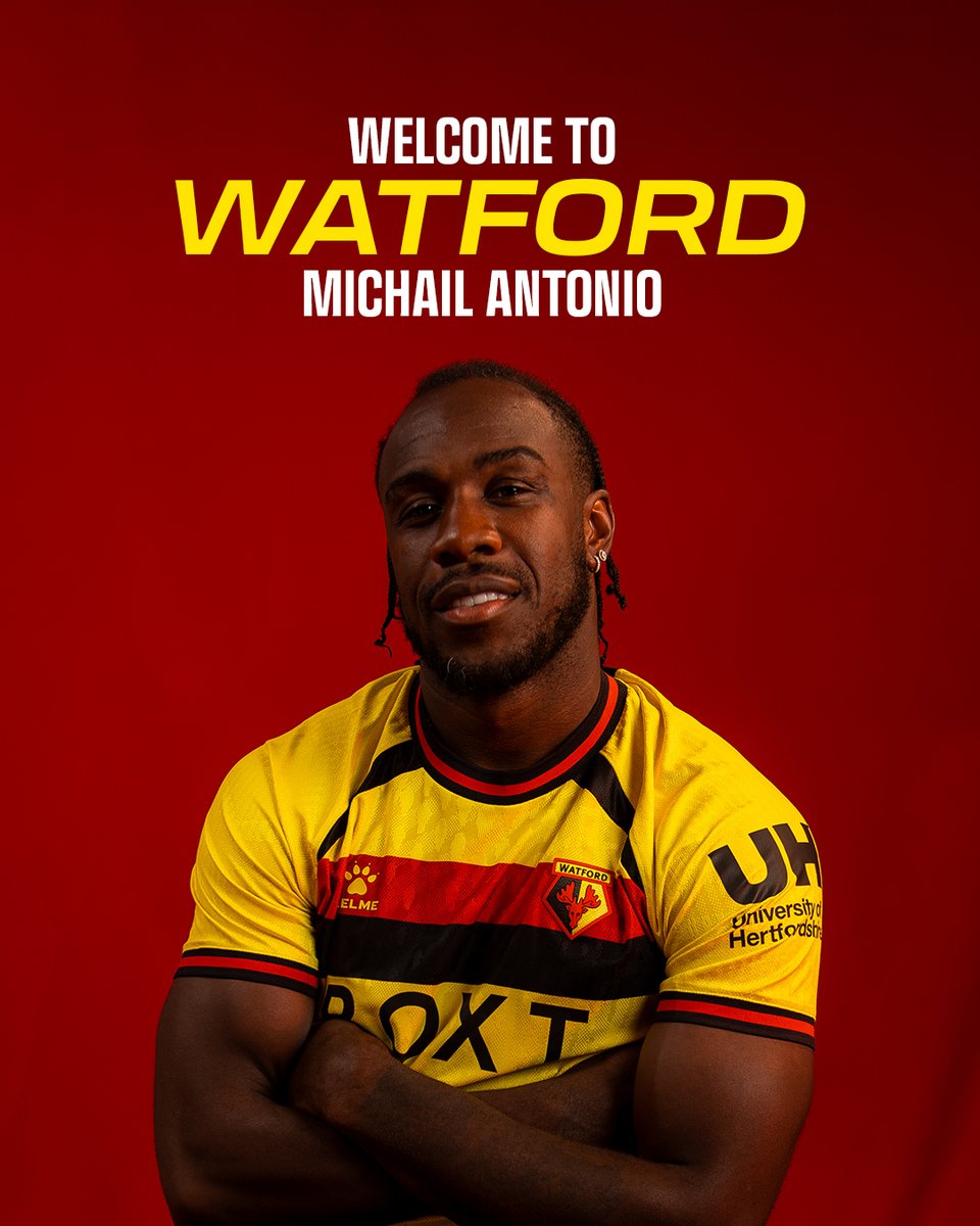 WatfordFC's tweet photo. We are pleased to announce Michail Antonio has joined the club on a permanent deal ✍️🤩

Welcome, Michail!

🔗 https://t.co/sSwX0ZBQ3v https://t.co/KvXzkB0zdT