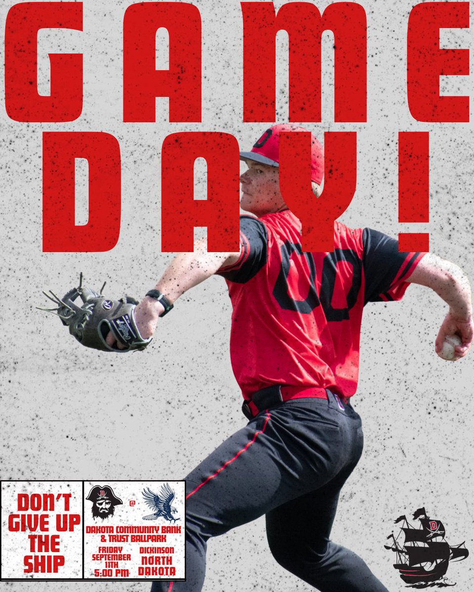 DCCBucsBaseball's tweet photo. Bucs travel to Dickinson State today for their first scrimmage of the fall. 

📍Dakota Community Park &amp; Trust Ballpark Dickinson, ND
⏰ 5:00PM

#dontgiveuptheship 
#cometothedive https://t.co/Q9AYqTnq26