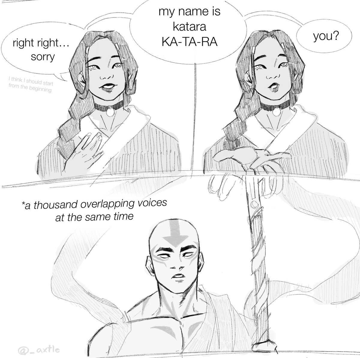_axtle's tweet photo. Katara and her God-like-Spirit-Extraterrestrial-boyfriend who doesn’t speak her language 

#kataang #atla https://t.co/vFTH18dG1i