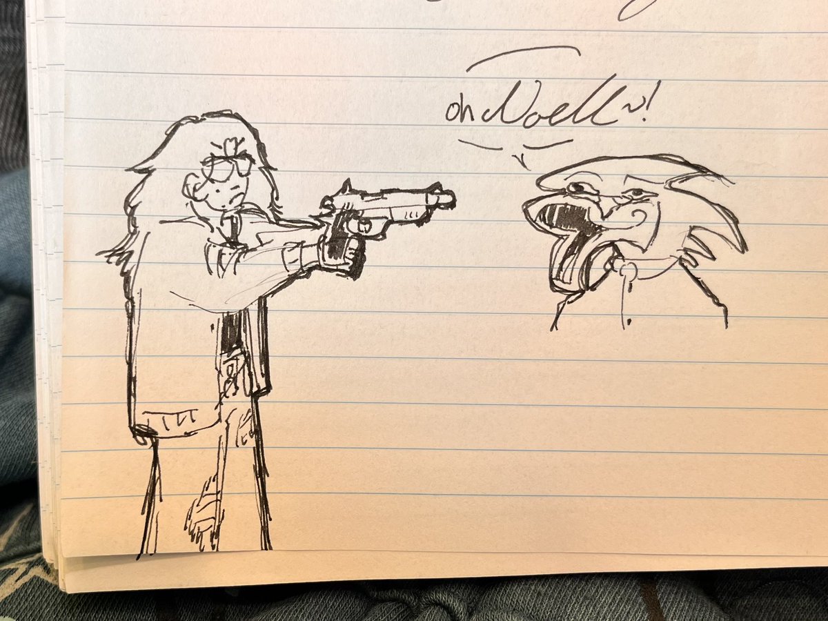 ryanisrobin's tweet photo. Had a shit morning so I drew myself killing Berdly https://t.co/D8OfTPa06u