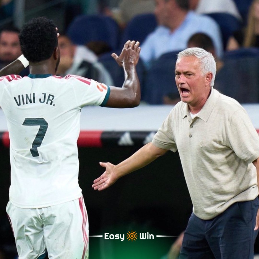 Easywin227835's tweet photo. 🚨 José Mourinho on Vini Jr: “There is a proverb in Portugal that says: you only throw stones at trees that bear fruit”.

“What has Vini done here in recent years? How many Champions League titles has he won? How many goals has he scored? He is a tree heavy with fruit. https://t.co/bPEAcyE1jv