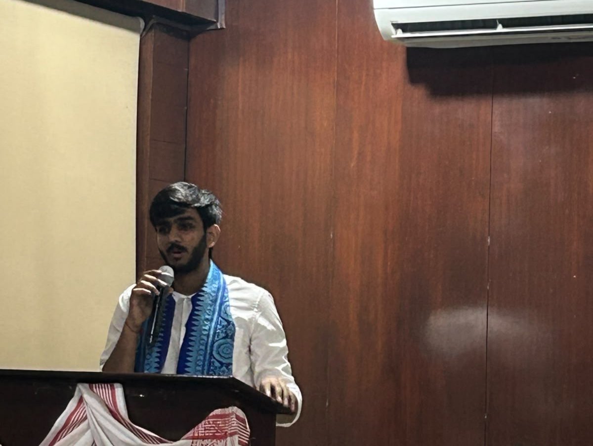 ABVPVoice's tweet photo. The official poster of UDAYACHAL 2026, an initiative of ABVP Arunoday Northeast Students’ Cell, was unveiled by Shri @AshishSainram , National Organising Secretary, ABVP along with Shri @Aryanmaan09 , President, DUSU, and Shri Swapnoneel Deori, Convenor, Northeast Cell.

#ABVP #Udayachal2026