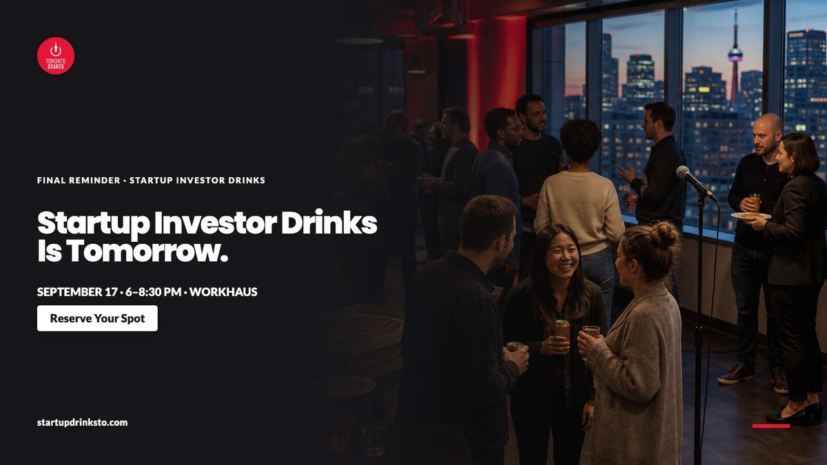 StartupCoach_CA's tweet photo. Thursday: bring a clear introduction and be ready to meet people.

Startup Investor Drinks is Thursday.

https://t.co/MO8X2SP73s https://t.co/9JcCDDnvM7