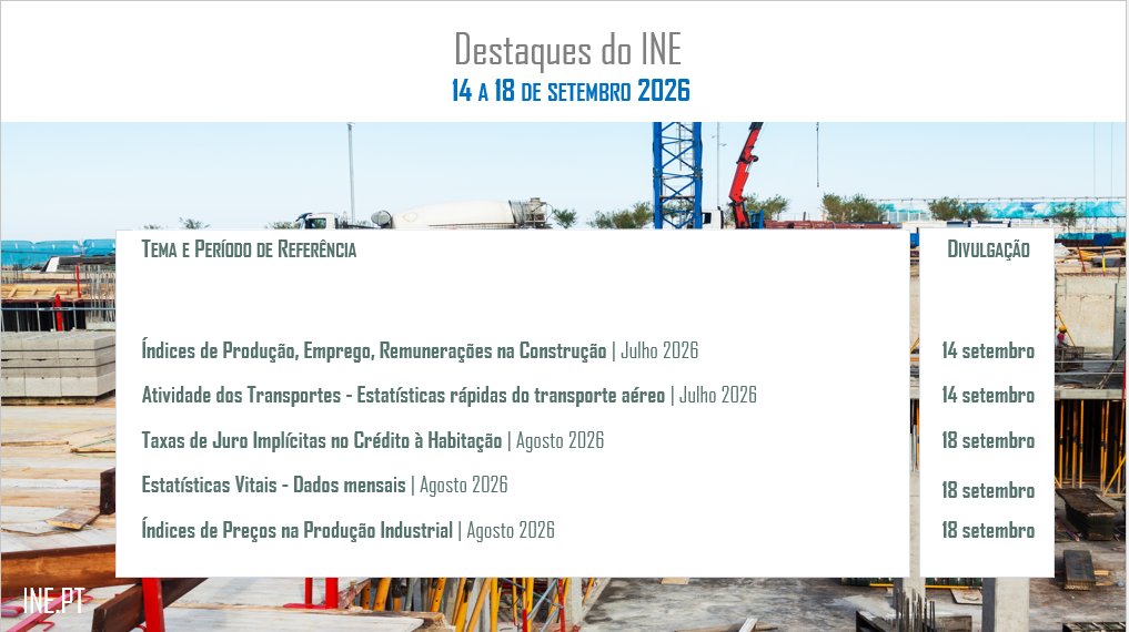 pt_INE's tweet photo. Calendário da próxima semana.
#inept https://t.co/mSHo8UvQiO