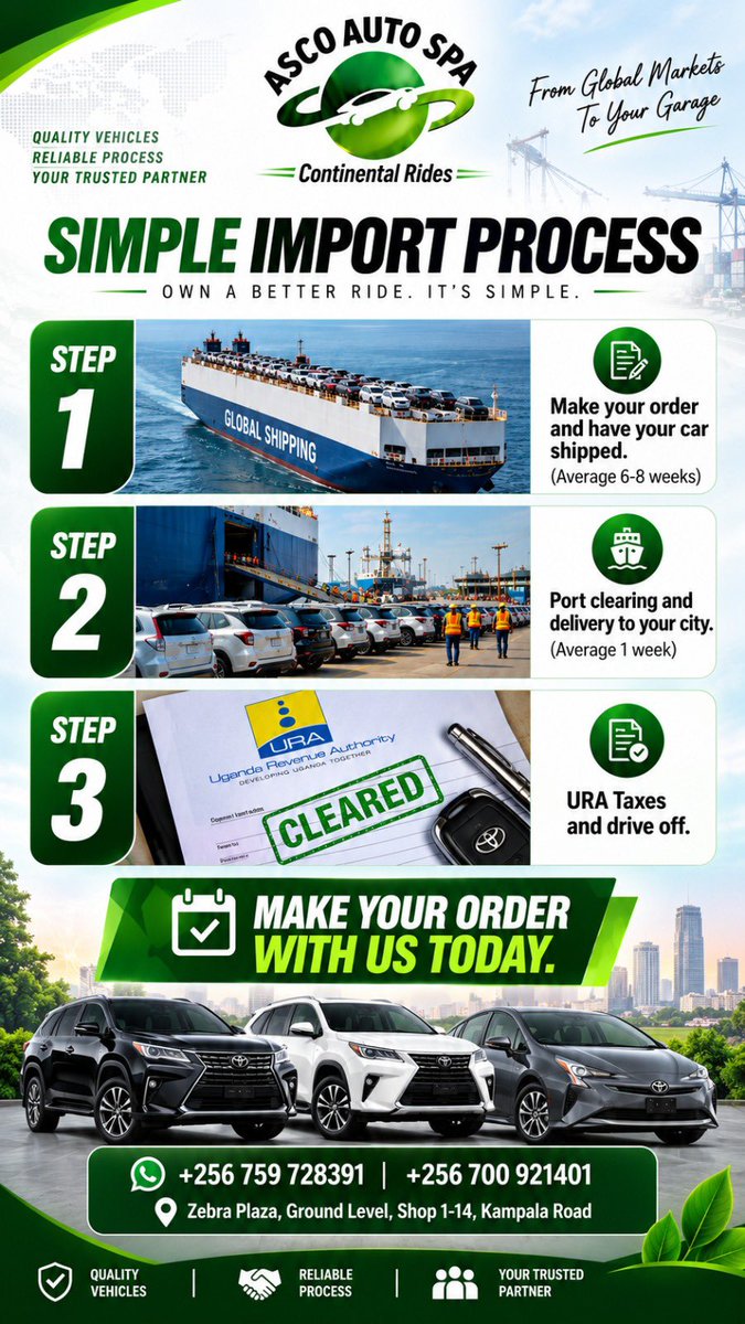 Ascoautospa's tweet photo. Import your dream car with us and make your order today. 
📱 0759728391/0700921401 for more any inquiries.  #ascoautospa #buyacar #carimporter 

Follow the ASCO AUTO (Your Car Retailer) channel 🌟 
https://t.co/JUGP1KNjLF 🌟 https://t.co/Knnzl7zWKb