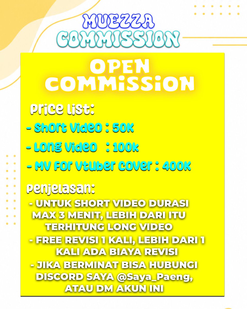 Paeng_3310's tweet photo. Hallo semuanya saya disini sedang open comis editing video. Untuk short video dan long video, terutama untuk para vtuber yg sedang mencari editor. Untuk Price list ada di gambar dan untuk portofolio ada di komen yaa...

#editorvideo
#Vtuber準備中 
#Vtuber 
#zonauangㅤ 
#Vtuberid https://t.co/1xyslDrTT7