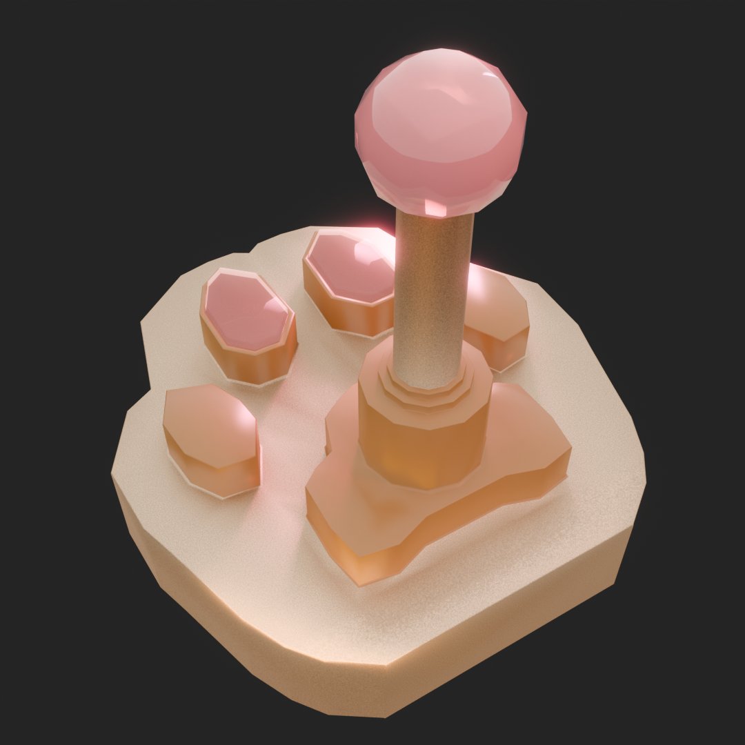 hayashides_zero's tweet photo. It’s Day 4, and we have a new work!🎮

A low-poly joystick shaped like a cat's paw :З

Who wouldn't want to play with this? 😎
#3d #modeling #blender #joystick https://t.co/XMWMjTpiBd