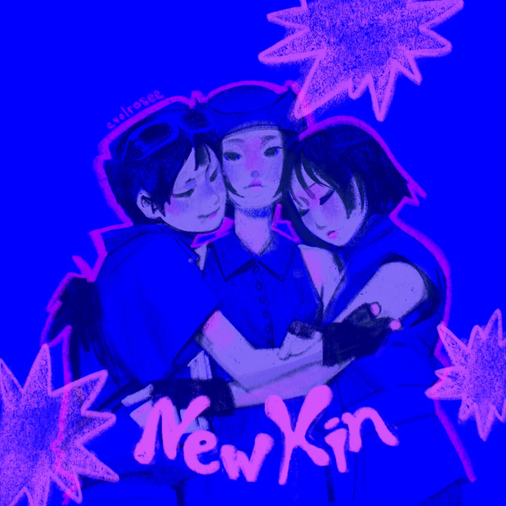 evolrosee's tweet photo. congrats on the amazing debut~ 💙🫧🐠🌱@NewKin_official 
#newkinfanart https://t.co/nODs4D4g6B