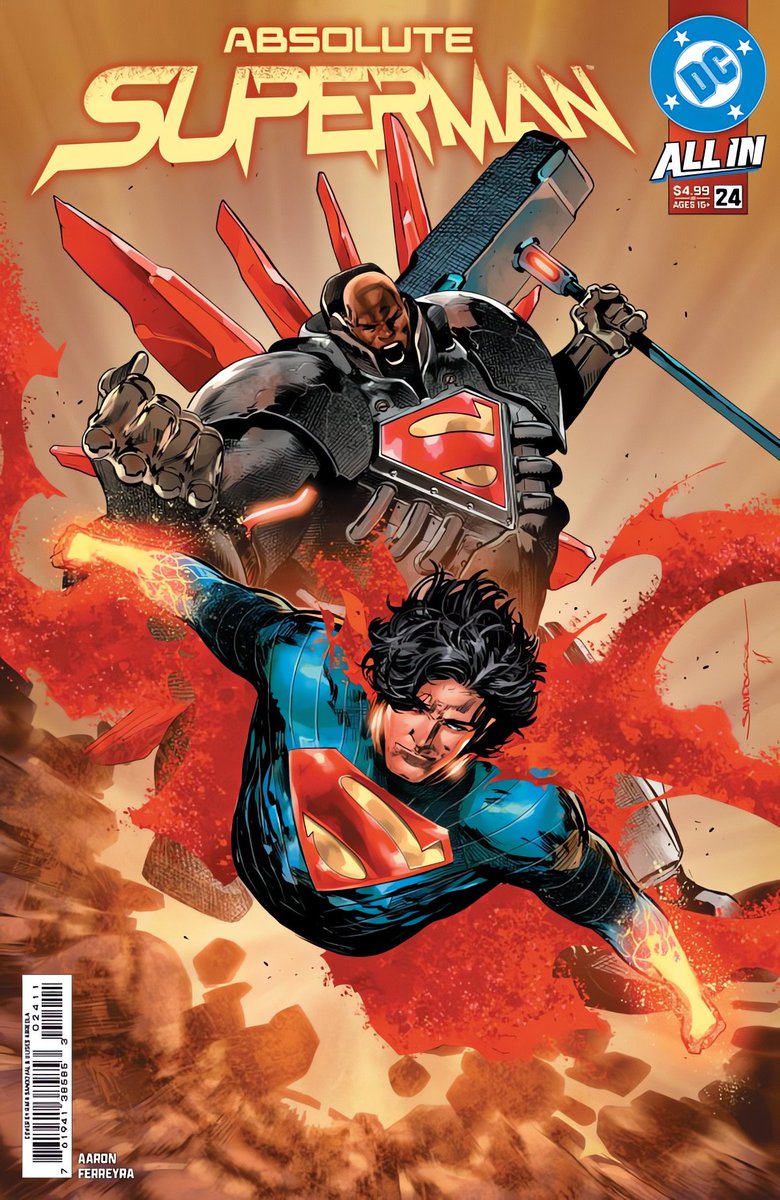 BenReilly_6160's tweet photo. ABSOLUTE SUPERMAN #24 by @jasonaaron, @juaneferreyra &amp; @RafaSandoval75 MAIN COVER!
ABSOLUTE STEEL SUITS UP! “Get Brainiac” continues as Superman enlists a new ally in his search for his most fiendish foe! (1/2) 🔴 https://t.co/bh2zKGGjVh