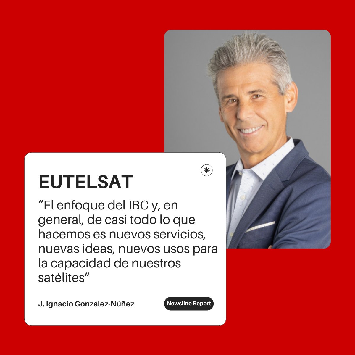 newslinereport's tweet photo. La evolución del negocio satelital hacia modelos híbridos de conectividad, distribución IP y nuevos servicios será uno de los principales temas que @EutelsatGroup  tocará en #IBC2026 https://t.co/59rXvgx08t
