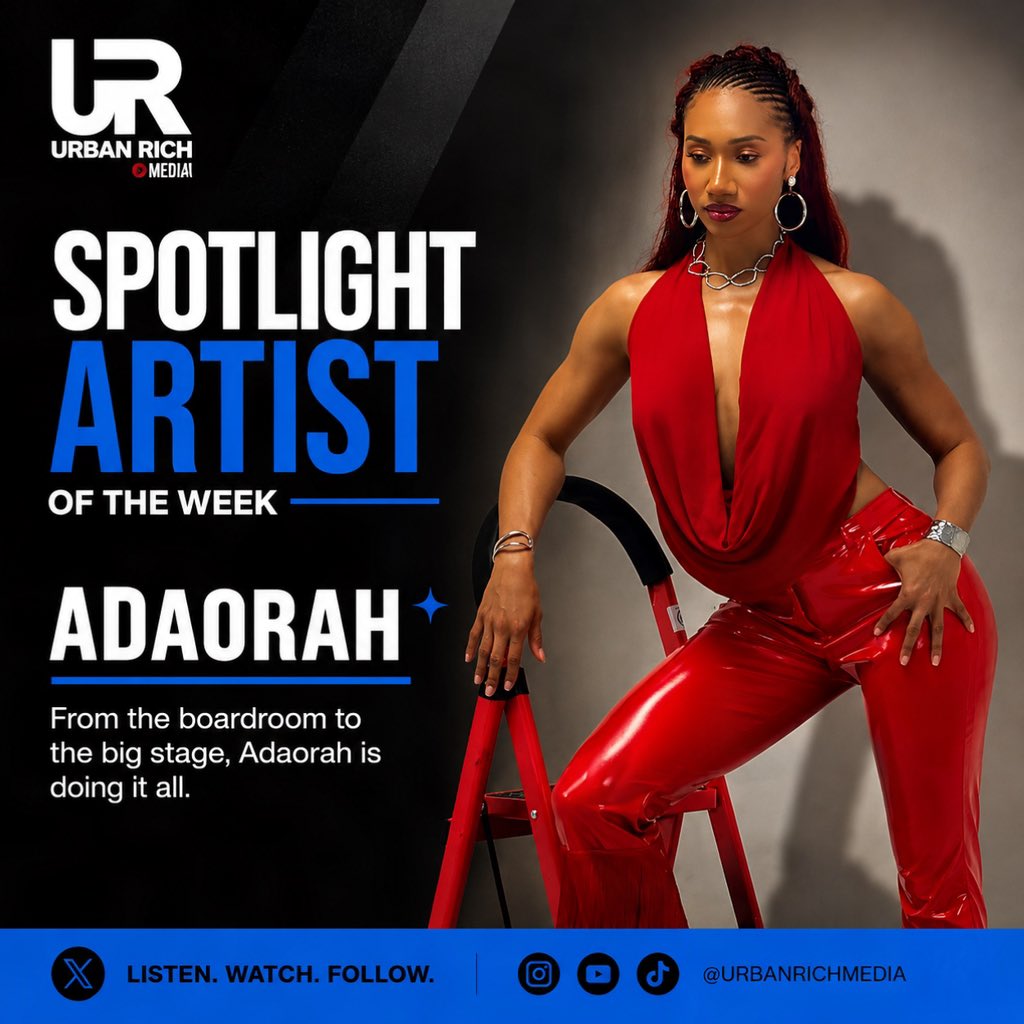 urbanrichmedia's tweet photo. Spotlight Artist of the Week: Meet @Adaorahble.

Full-time corporate girlie by day, rock star in the making by night. From directing in the boardroom to performing on stages, Adaorah is proving you really can chase the dream while handling business.

#spotlightartist https://t.co/3qWvlGhQcM