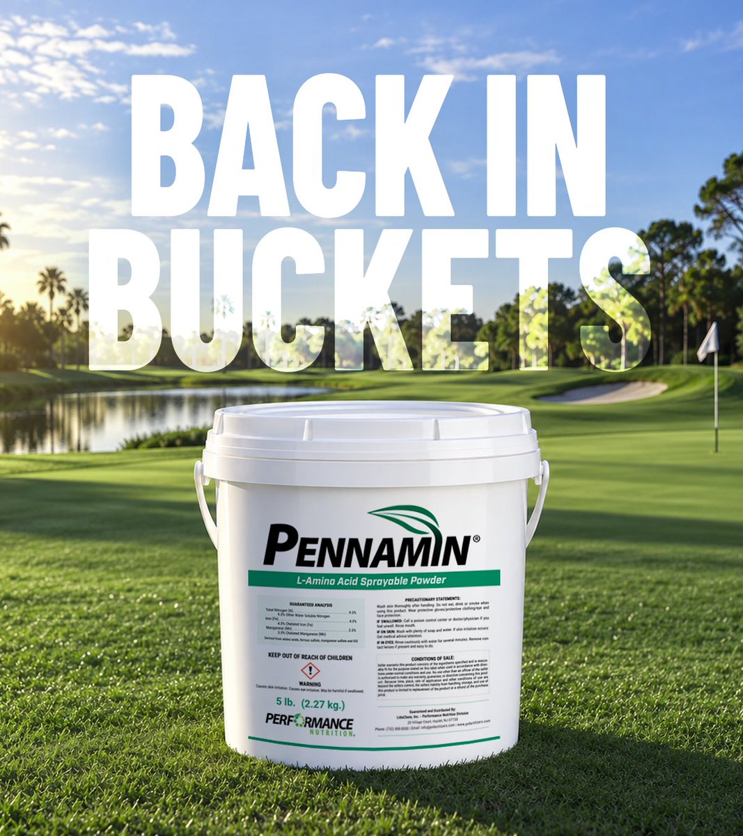 PerformanceFert's tweet photo. Pennamin® is back in buckets!

Easier handling. More convenient storage. The same Pennamin our T&amp;O customers know and trust.

#TurfManagement #MakeEveryInputCount https://t.co/k4vBoQSnkb