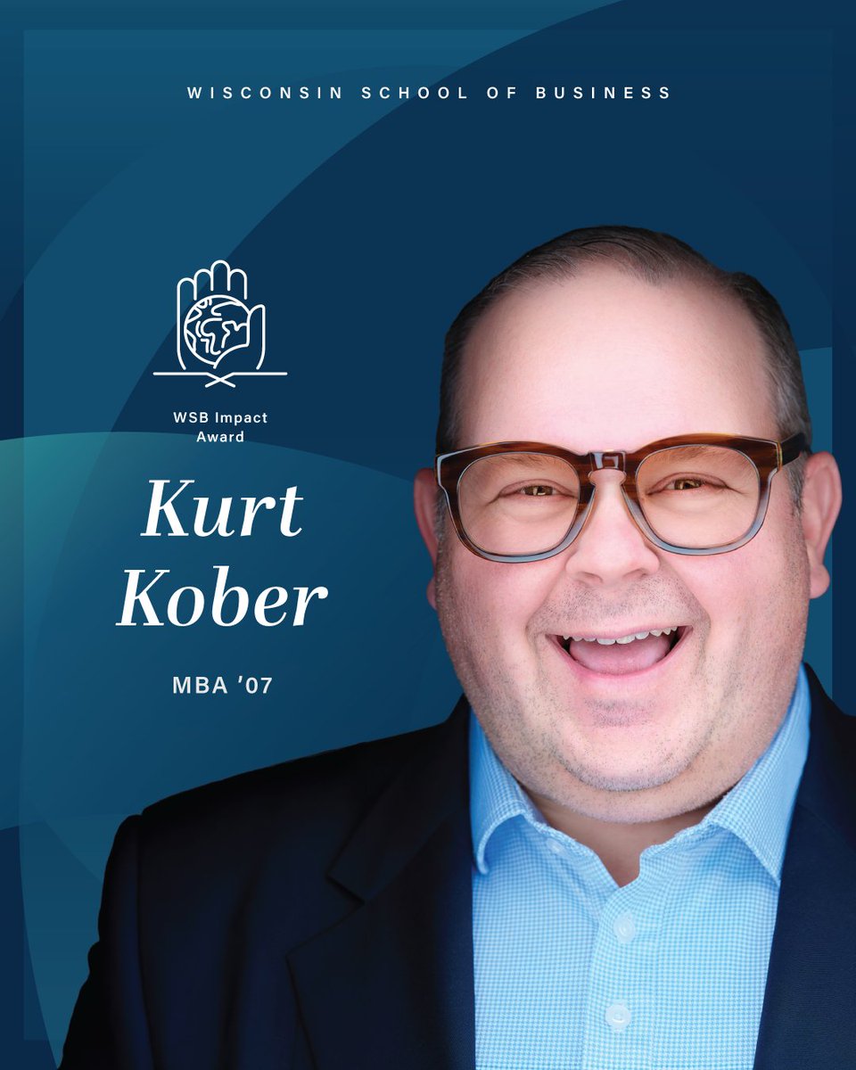 UWBusiness's tweet photo. Recognized for his longtime support of WSB, Kurt Kober (MBA ’07) is the recipient of the 2026 WSB Impact Award.

See how he's connecting Badgers across campus to experiential learning opportunities. 

➡️ https://t.co/BNMTFFsFSW https://t.co/S1dX7Rrp5G