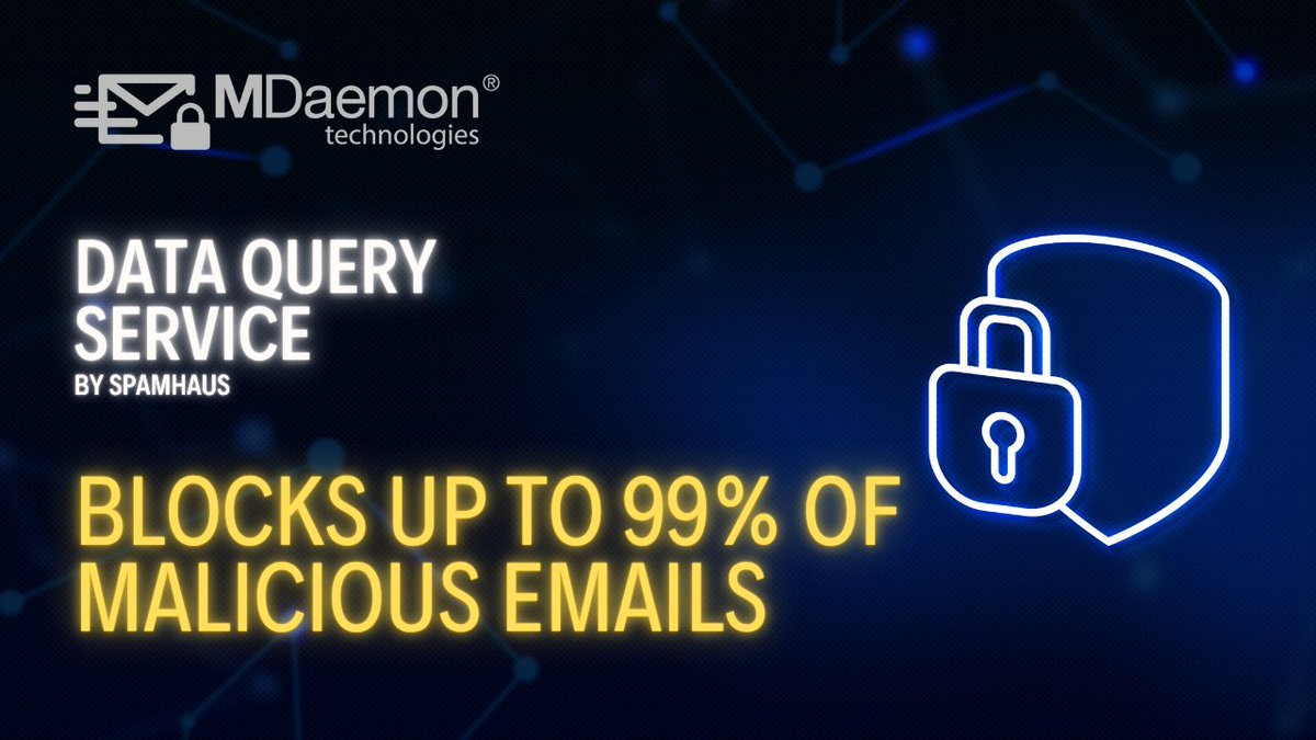 MDaemon_Email's tweet photo. The Spamhaus Data Query Service (DQS) protects business against the vast majority of new &amp; emerging spam &amp; phishing threats. Try it free for 30 days! https://t.co/WR4kNQfi3h https://t.co/EOTX371Xp4