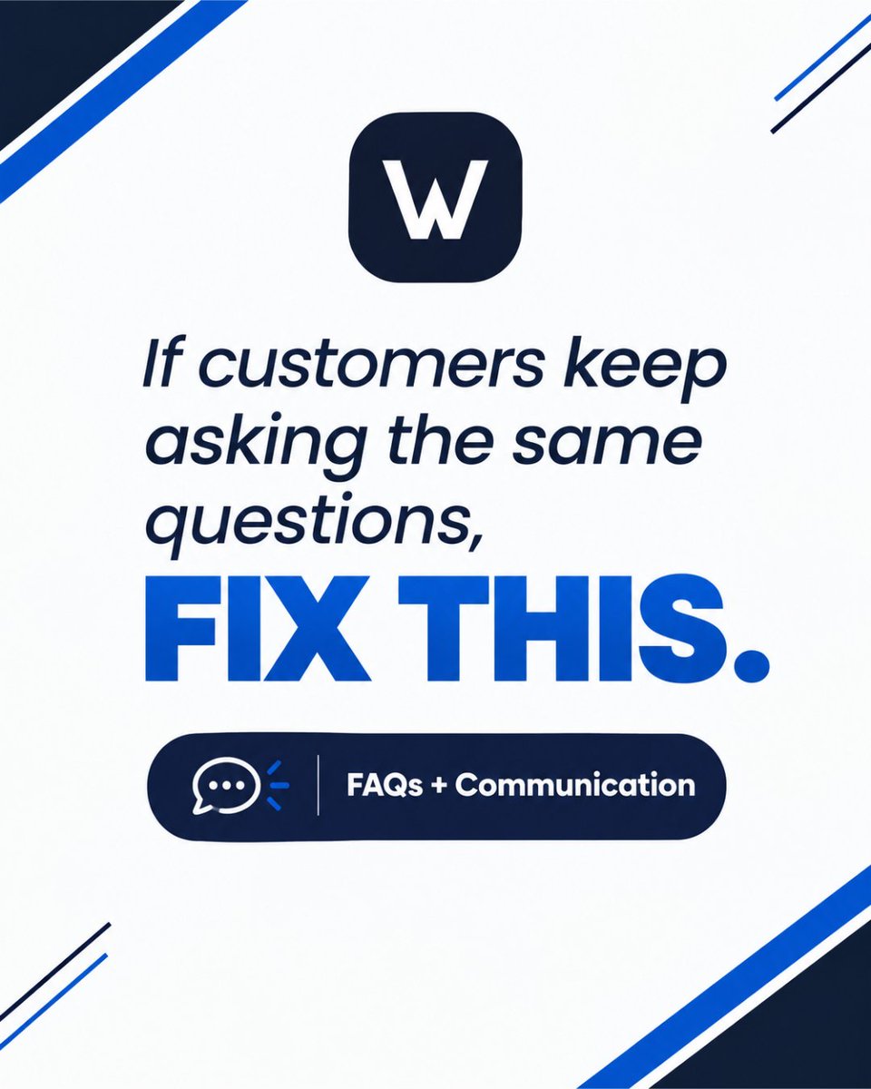 webnex1000's tweet photo. Your customers shouldn’t have to ask the same questions again and again.

Repeated questions are feedback.
Make your pricing, process, timelines &amp; support easier to understand.
We broke down the simple system in 7 slides ↓

Read the carousel on Instagram: https://t.co/7GJTfJRWmr https://t.co/tXk8EqAiJC