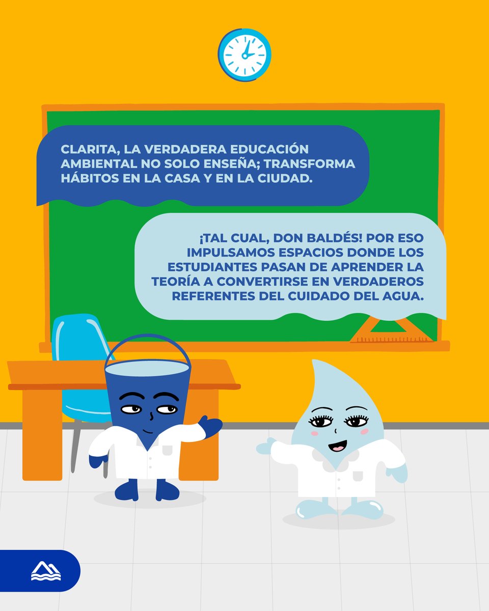 Don Baldés: Clarita, la verdadera educación ambiental no solo enseña: transforma hábitos en la casa y en la ciudad.
Clarita: ¡Tal cual, Don Baldés! Por eso impulsamos espacios donde los estudiantes pasan de aprender la teoría a convertirse en verdaderos referentes del cuidado del agua.