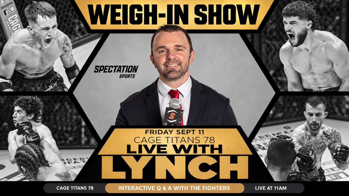 LynchOnSports's tweet photo. I'm going LIVE ๐ดat 11am ET (8am PST) for the #CageTitans78 post weigh-in show #LiveWithLynch
Post your questions in the chat and I'll answer them during the stream
https://t.co/4skUCSeBLJ https://t.co/V3hOMDw4ec