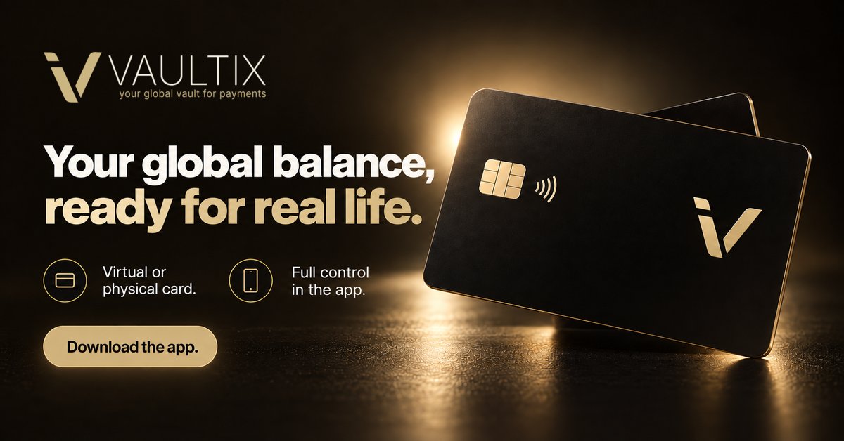 vaultixglobal's tweet photo. Your global balance, ready for real life.
With Vaultix, you can create a virtual card or request a physical one — and manage it all in the app.
Download the app: https://t.co/XXPMt02PLc
#Vaultix #GlobalPayments #Fintech https://t.co/dTaRPc9voa