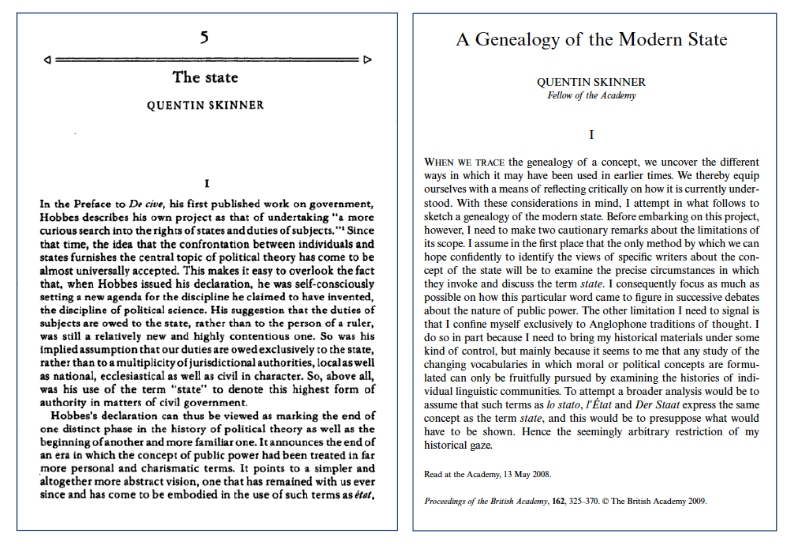 GerardoMunck's tweet photo. Skinner on the Concept of the State
For those looking for brief discussions of Quentin Skinner's analysis of the origins of concept of the state, I highly recommend these two chapters.
Download The State: https://t.co/ygHcsZqhkF
Download A Genealogy: https://t.co/N0oHa17U2t https://t.co/xqAaCo3XYH