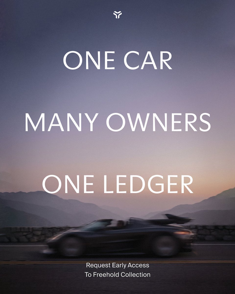 freehold_wallet's tweet photo. Fractional ownership isn’t new. Verifiable fractional ownership is. Each vehicle in the Freehold Collection will be tokenized, with ownership recorded on-chain. The Freehold Collection. Request early access: https://t.co/An0OROcwVr https://t.co/MUXAgtn55G