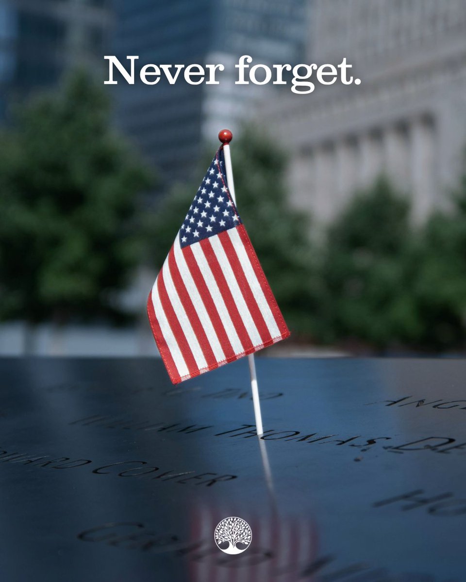OwnbyInsurance's tweet photo. 25 years later, we remember the lives lost, the heroes who answered the call and the countless families forever changed on September 11, 2001. We will never forget. 🇺🇸 https://t.co/pXoUtEF8Ci