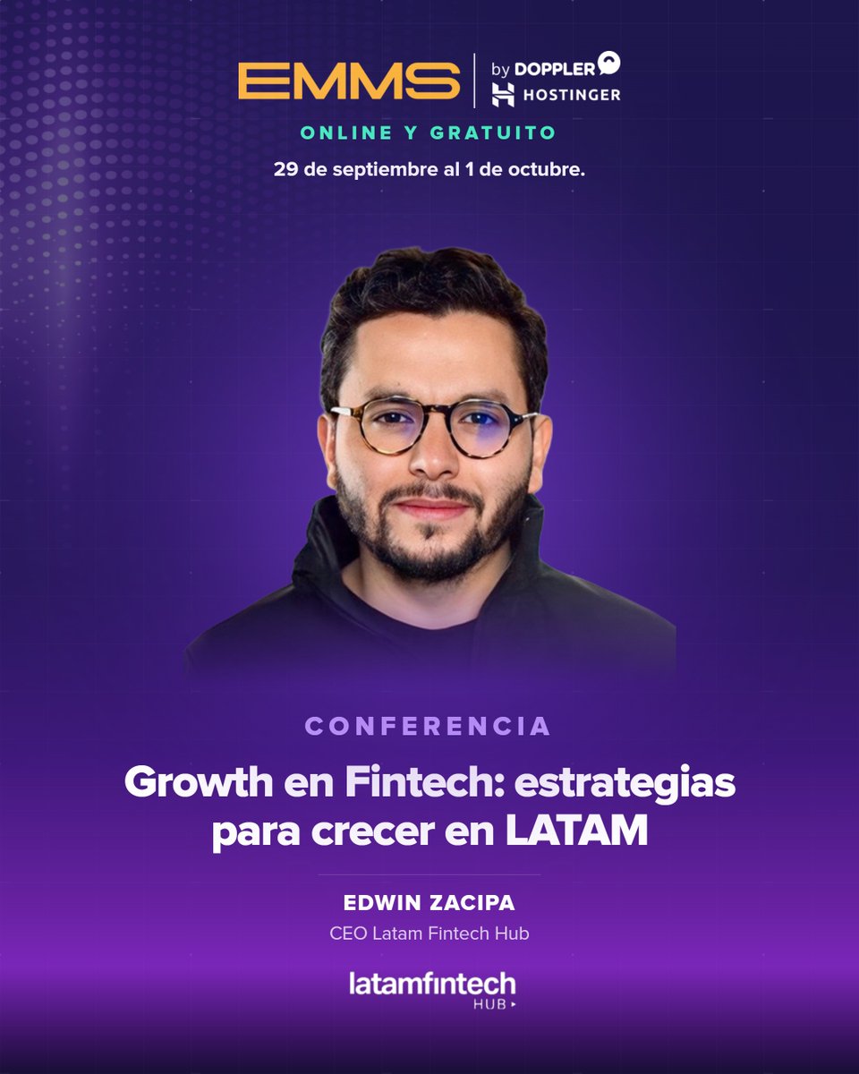 fromDoppler's tweet photo. Crecer en Fintech en LATAM no es lo mismo que crecer en cualquier otra industria. @EdwinZacipa (Latam Fintech Hub) lo analiza en el #EMMS26.
¡No te lo pierdas! 👇
https://t.co/yL0jcCLrmx https://t.co/rRHB0RJM3W