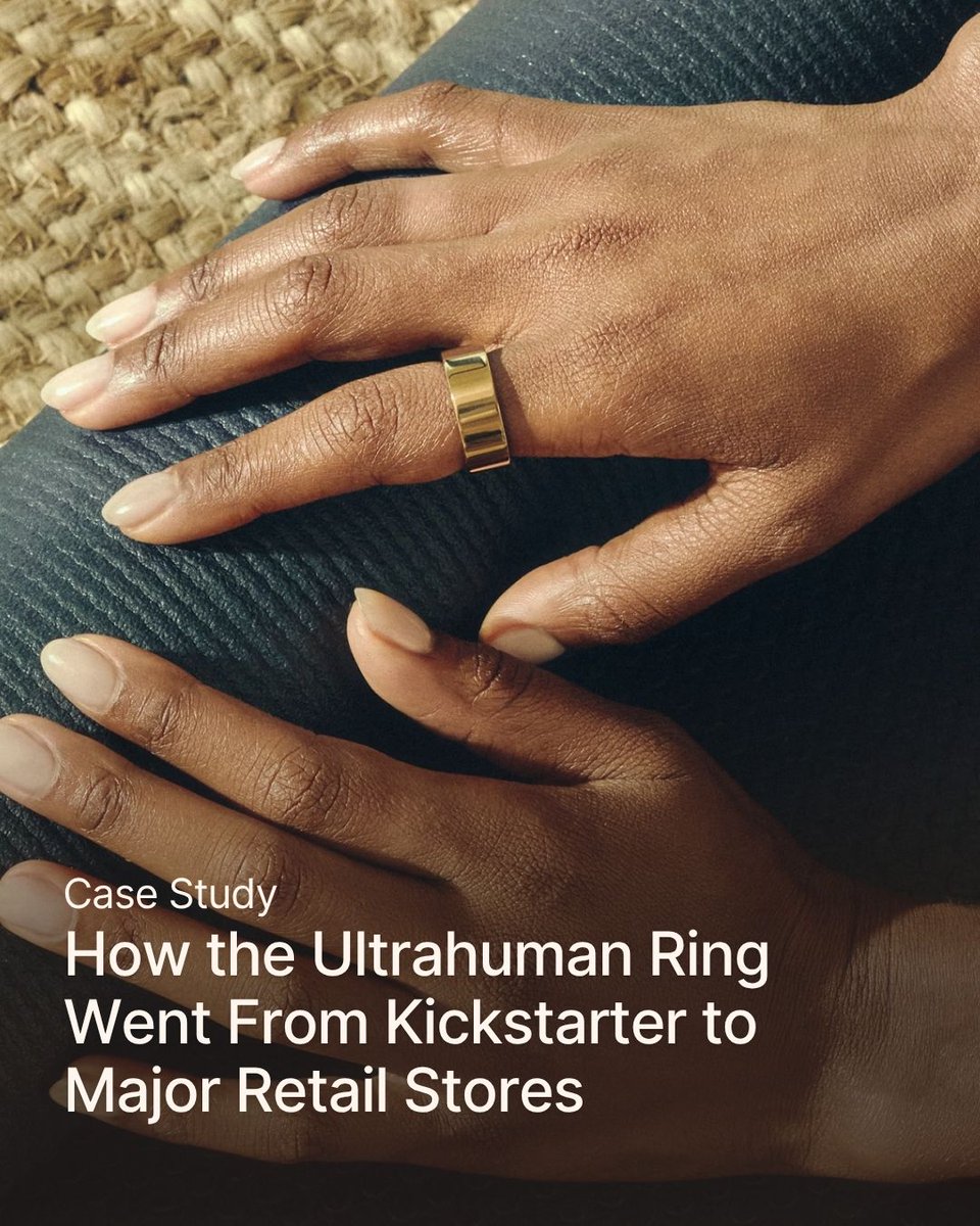 Kickstarter's tweet photo. In 2022, Ultrahuman raised over $400k on Kickstarter to make the Ultrahuman Ring. The next step? Getting it on the shelves. Here's how @Retailbound helped make it happen: https://t.co/j2xUREDIVf https://t.co/0oVzkuxlsZ
