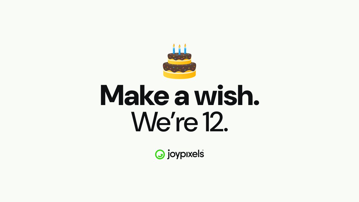 joypixels's tweet photo. Celebrating 12 years of creating joy! 🎉 https://t.co/Eiphd3Bqh7