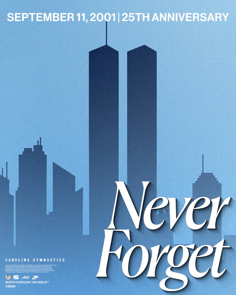 uncgymnastics's tweet photo. Today and everyday, we honor those lost during the tragic events of September 11, 2001 🇺🇸 https://t.co/q6PuREwmWw