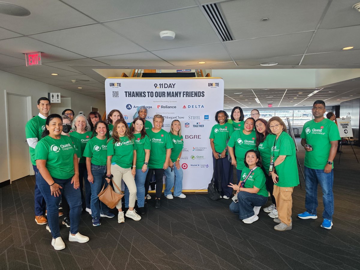 QuestDX's tweet photo. Alongside fellow volunteers, our team participated in a National Day of Service organized by nonprofit @911day. We helped assemble healthy meals that will be donated through Feeding America-affiliated food banks to support communities facing food insecurity.

#NeverForget https://t.co/D2oQSHleaU