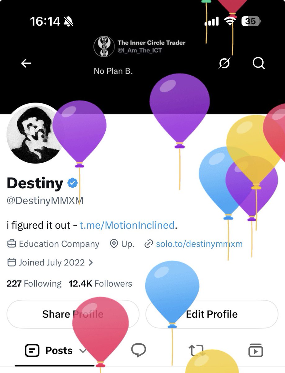 DestinyMMXM's tweet photo. I’m 1 year older today, Happy Birthday to me. 🎂❤️

Today, I’m not just celebrating the fact that’s it’s my birthday, but I’m celebrating the fact that I’m still here. 

There was a point where one loss changed me. I drifted, I fell into a really dark place mentally, and for a while, I genuinely lost myself. I tried to bounce back. I did, but still failed again, repeatedly. Along the way, I lost my direction, my consistency, and a huge part of my identity on here. 

There was a time when people rolled with me heavy, because of the kind of informative contents I posted. 

A lot of people knew me starting from when I was called “DestinyOfCrypto” and a lot of other times in my journey when I was extremely consistently socially. Trading live, teaching, building, and changing lives. Then life happened. My presence faded, the version of me that people knew became almost unrecognizable. and I had to go fix myself. I am genuinely proud of myself for still being here today, even though I drifted for a while. 

Today, on my birthday, I step into a new chapter. THE OLD DESTINY IS BACK TO YOUR TIMELINE!! 

The trader, the tutor, the guy who posts weekly outlooks and educational contents. The guy who trades live and has had a very transparent career. 

This time, I’m not only showing up when things are going well, I’m showing up on the bad days too, on the low engagement days, and even when I don’t feel like it, I’ve learnt that consistency isn’t just about winning, it’s also about refusing to disappear. I’m still here, and I’m getting started again. 

Happy birthday to me, Destiny is coming back.