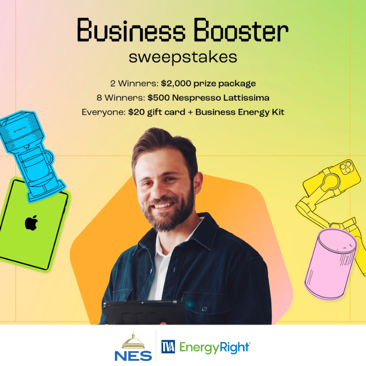 NESpower's tweet photo. Last Chance: Give your business an energy boost and score big!

Order your no-cost Business Energy Kit from @TVAEnergyRight today, and you’ll get practical tools to help lower energy use plus a $20 gift card.

Each kit is valued up to $400, and every order earns you an entry for weekly $500 drawings and a chance at a $2,000 grand prize package.

Order your kit now at https://t.co/VmMJ0i0BwX.
