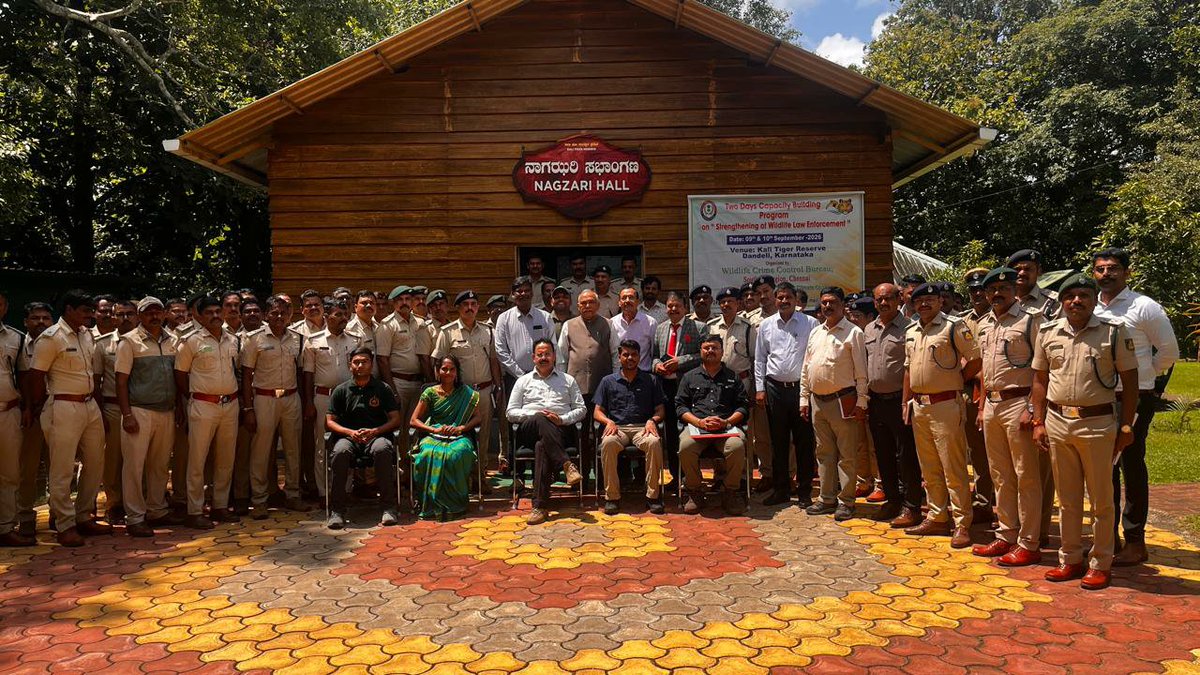 WCCBHQ's tweet photo. WCCB SR conducted 2-Day Capacity Building Training Programme at Kali Tiger Reserve, Karnataka, on 09–10 Sept. 2026, with participation of 71 Forest &amp; Police officials. Programme covered wildlife crime detection &amp; mock crime scene investigation. @kali_reserve @moefcc https://t.co/iIZnYKCCRv
