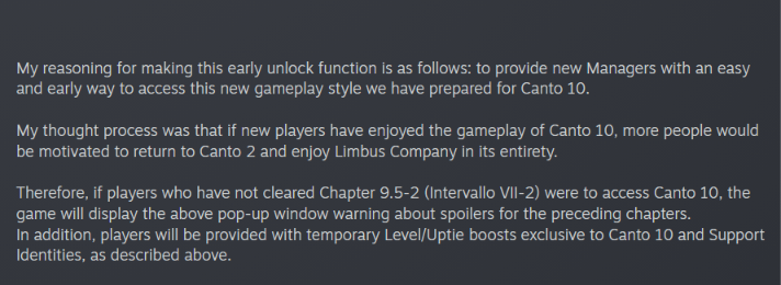 Acd674's tweet photo. I'm sorry but maybe it's about time to do something about objectively bad cantos in comparison to the modern ones or even midpoint ones rather than let players skip 9 whole chapters in hopes they like it enough to play the whole game. https://t.co/P4iX7UEL78