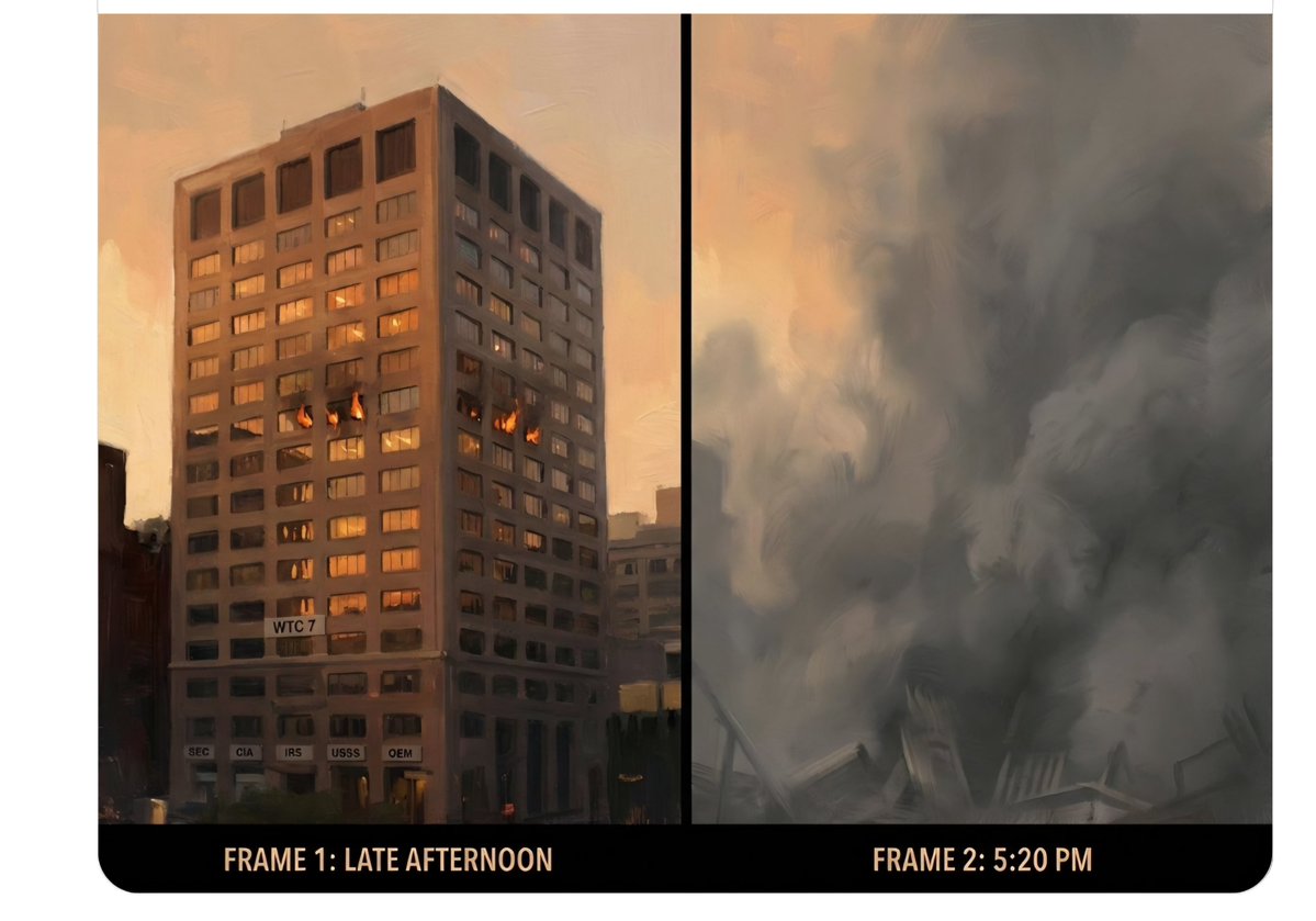Livythinker's tweet photo. Non sono crollare solo le torri gemelle ma è crollata anche la WTC 7 che si trovava a 110 metri di distanza dalle gemelle, separati da Vasey Street.
Era un grattacielo di 47 piani.
Perché di quel grattacielo nessuno ne parla? https://t.co/KiQUOVrO5G