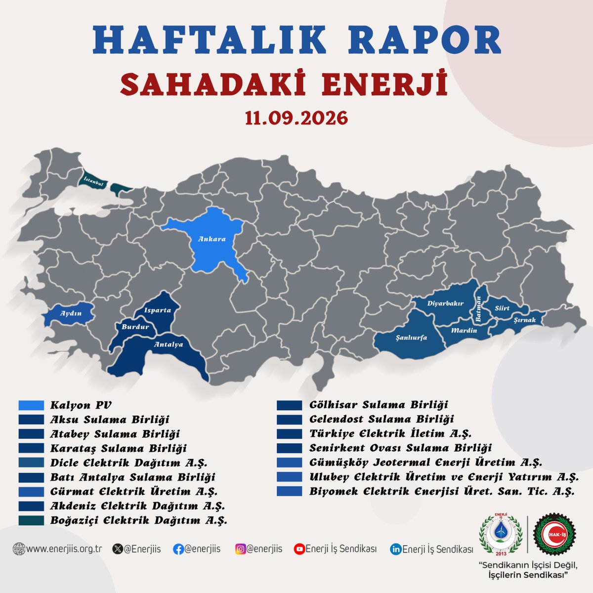 Enerjiis's tweet photo. "Sahadaki Enerji" ile Güçlü Birliktelik!

Kıymetli Üyelerimiz, Enerji İşçileri Sendikası olarak, üyelerimizle bağlarımızı daha da güçlendirmek için durmaksızın çalışmaya devam ediyoruz. "Sahadaki Enerji" sloganımızla çıktığımız bu yolda, bu hafta boyunca da tüm iletişim kanallarımızı etkin bir şekilde kullanarak üyelerimize ulaşmayı başardık. Sendikal faaliyetlerimize ilişkin hazırladığımız raporumuzu sizlerle paylaşarak, şeffaf bir sendikacılık anlayışını sürdürmekten büyük onur duyuyoruz.

Sendikanın İşçisi Değil, İşçilerin Sendikası!

#enerjiiş #sahadakienerjiiş #sosyalsendikacılık #sosyalsendikacılık #şeffafsendikacılık